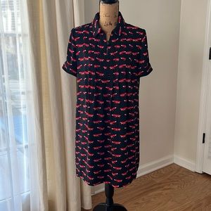 Kate Spade On The Sly Swing Dress in Black / Red Fox  sz 4